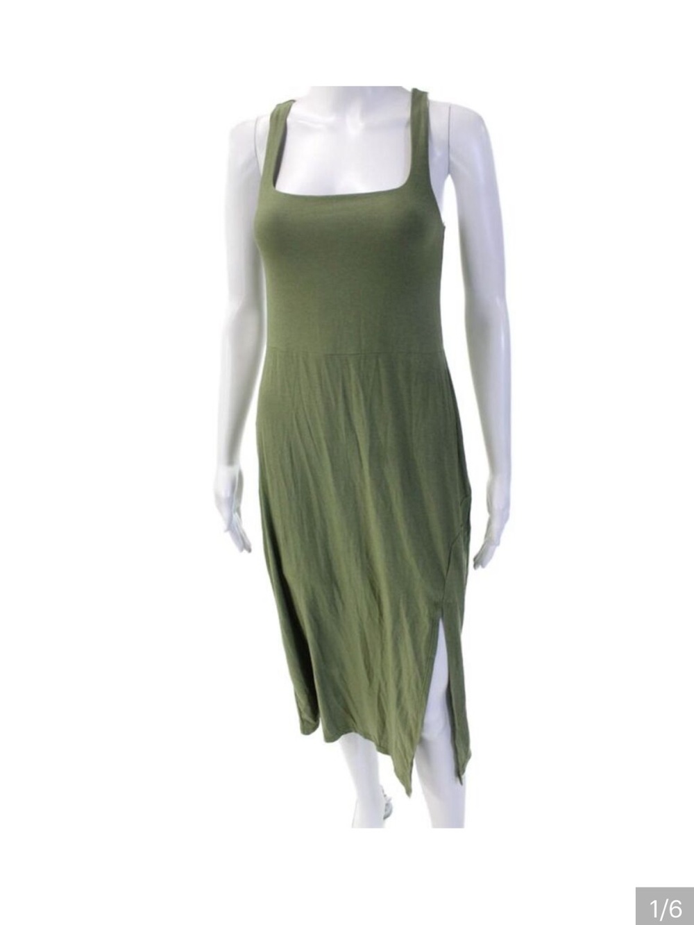 Beyond Yoga Women Tank Dress Green Square Neck Sleeveless Size XS